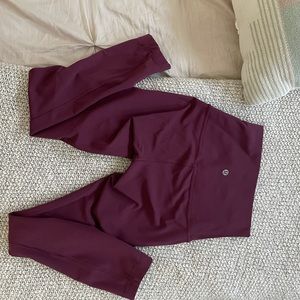 Burgundy/maroon lululemon leggings